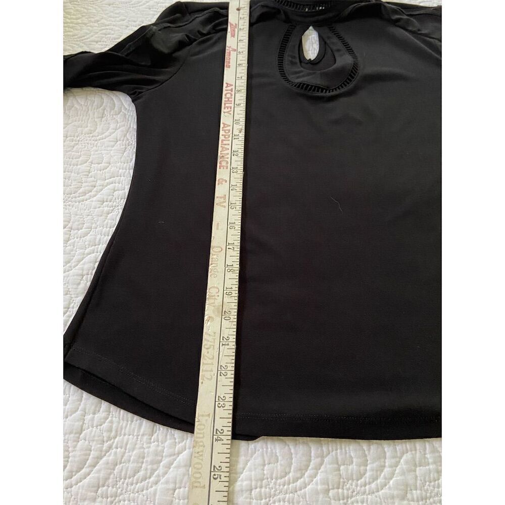 New York & Company 7th Avenue Black High Neck Ruffle Sleeve Blouse Size S - Picture 13 of 13